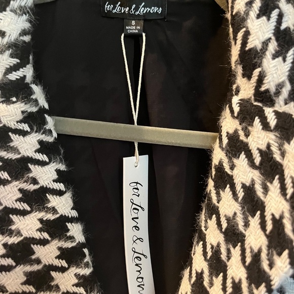 NWT For Love & Lemons Tweed Houndstooth Cropped Bonnie Blazer Football Season - Picture 3 of 5
